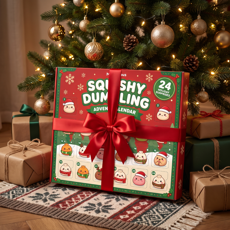 MerryHaus advent calendar wrapped as a gift under the tree