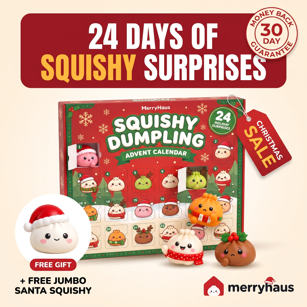 MerryHaus Squishy Dumpling Advent Calendar - 24 days of squishy surprises